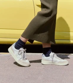V-90 LEATHER WHITE PIERRE STEEL<VEJA Flash Sale