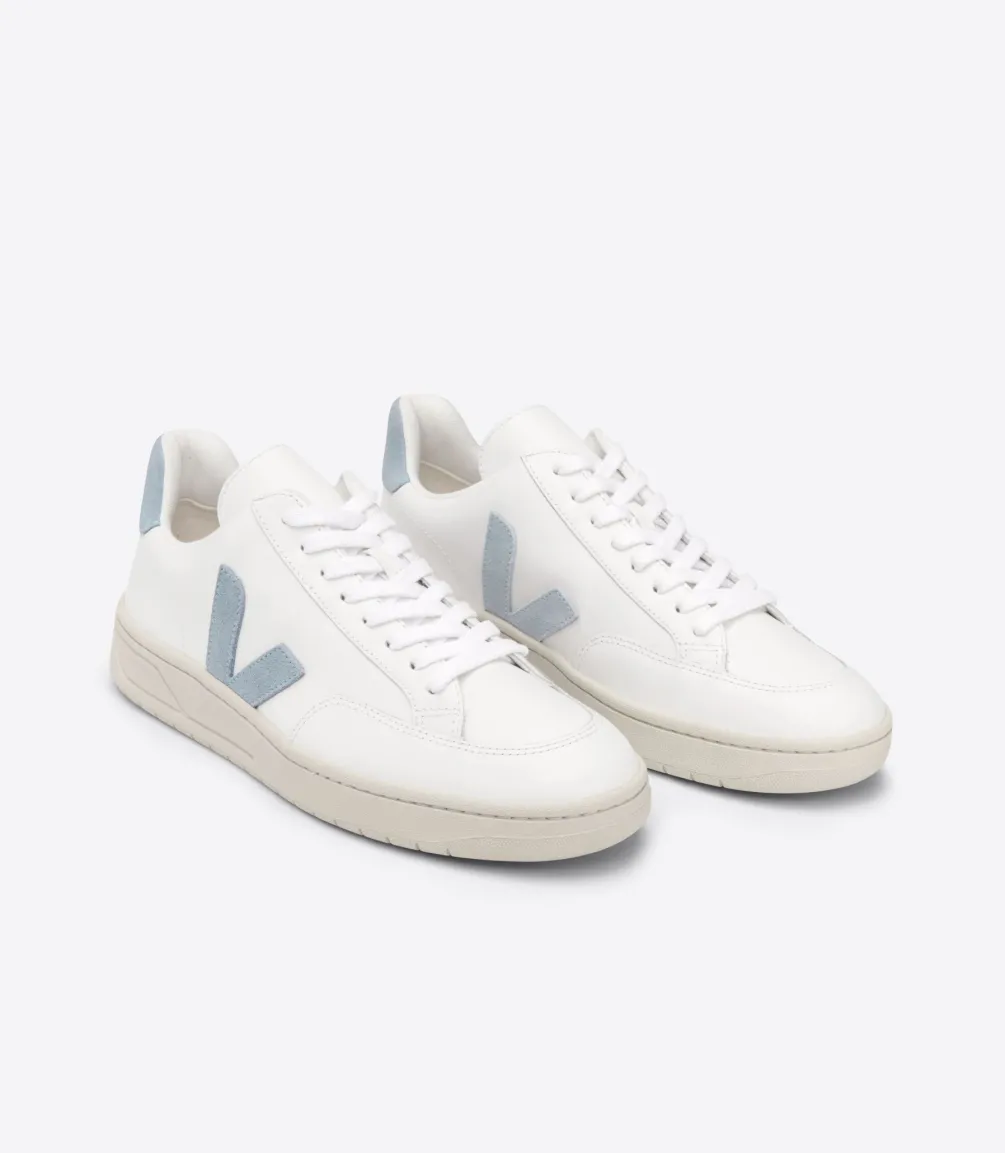 V-12 LEATHER WHITE STEEL<VEJA Cheap