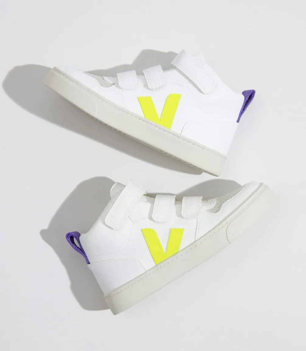 V-10 MID CWL WHITE JAUNE FLUO PURPLE<VEJA Discount