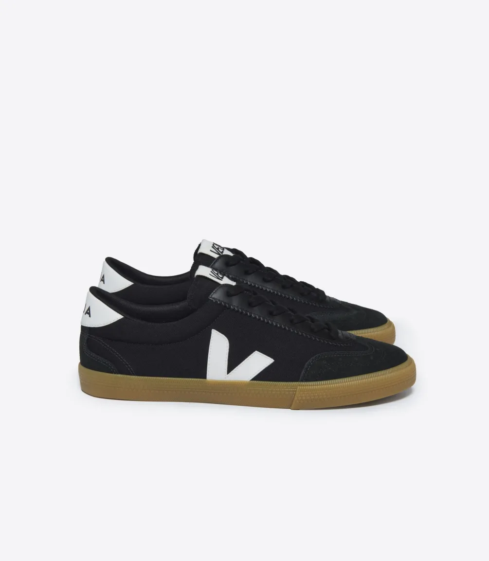 VOLLEY CANVAS BLACK WHITE NATURAL<VEJA Fashion