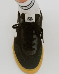 VOLLEY CANVAS BLACK WHITE NATURAL<VEJA Fashion