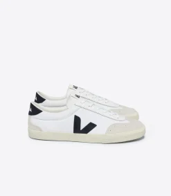 VOLLEY CANVAS WHITE BLACK<VEJA Cheap