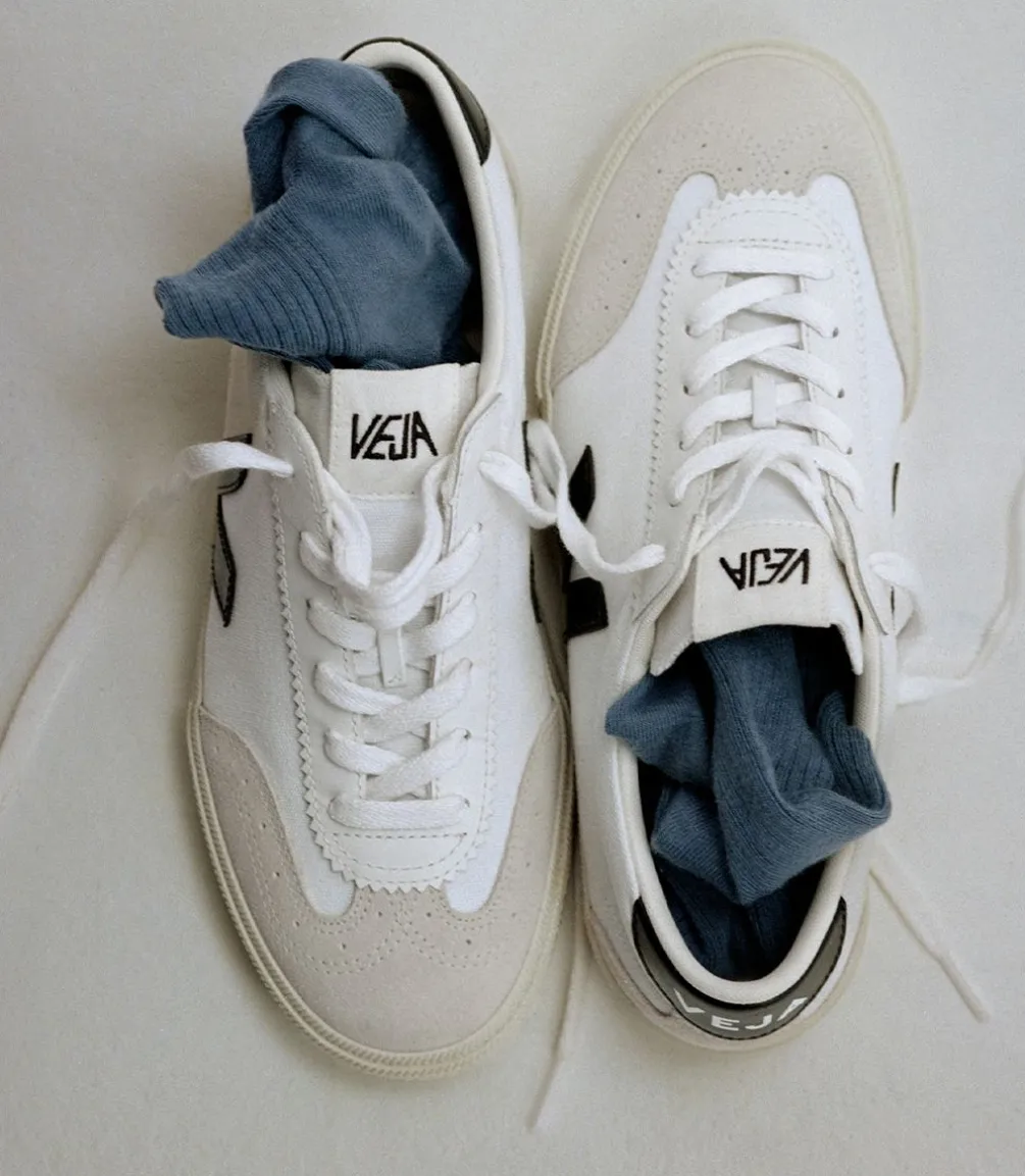 VOLLEY CANVAS WHITE BLACK<VEJA Cheap