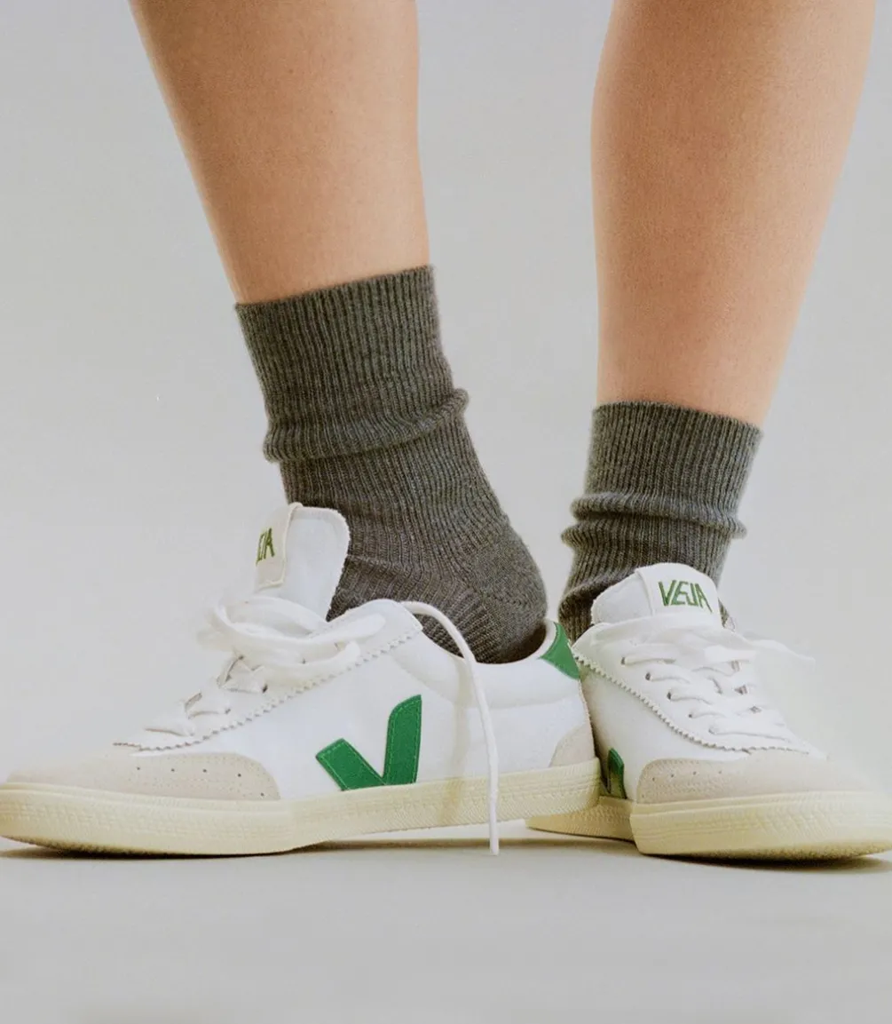 VOLLEY CANVAS WHITE EMERAUDE<VEJA Clearance